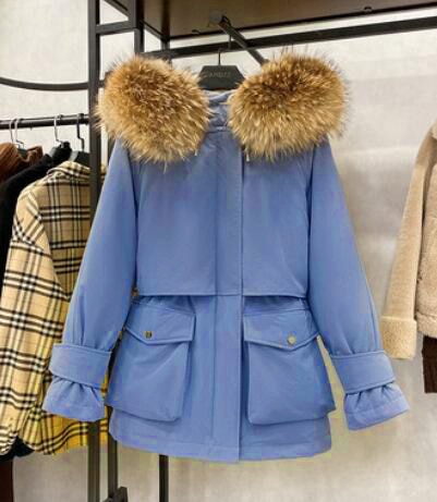 Trendy Faux Fur  Large Hooded Coat