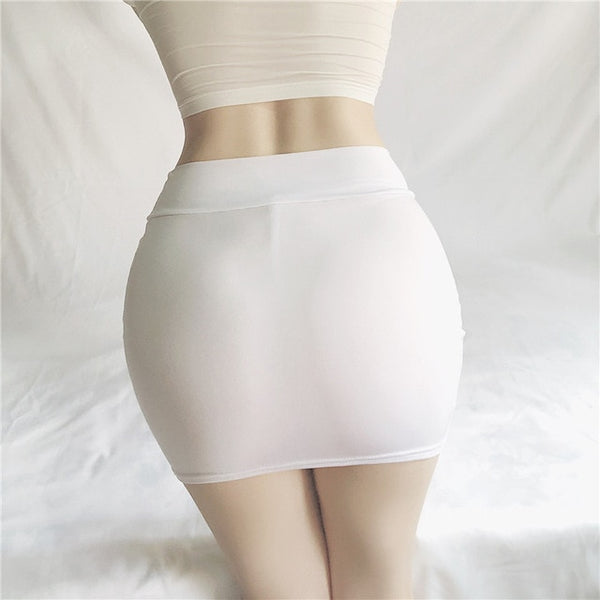 Trendy Sexy Spandex Mini High Waist Skirt