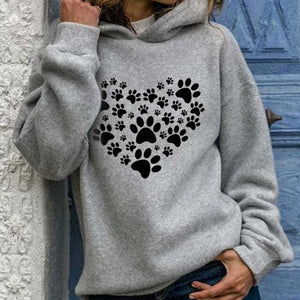 Trendy Dog Lovers Paw Pullover Sweater Hoodie