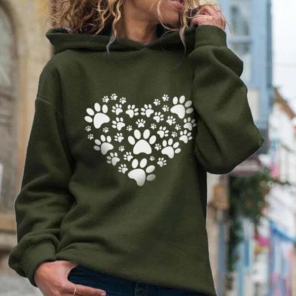 Trendy Dog Lovers Paw Pullover Sweater Hoodie