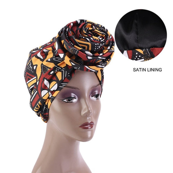 Trendy Casual African Print Satin Hair Scarf