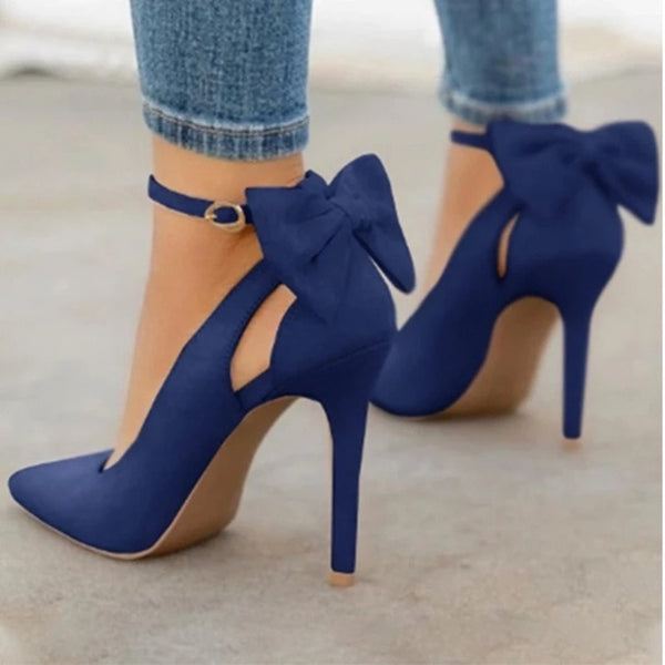 Trendy Pointed Toe Buckle Strap Bowknot High Heel