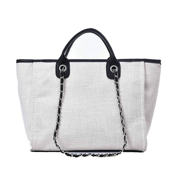 Trendy Large Cotton Fabric Handbag