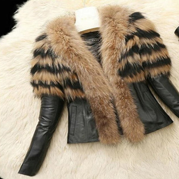 Trendy Faux Fur Slim Fit Coat