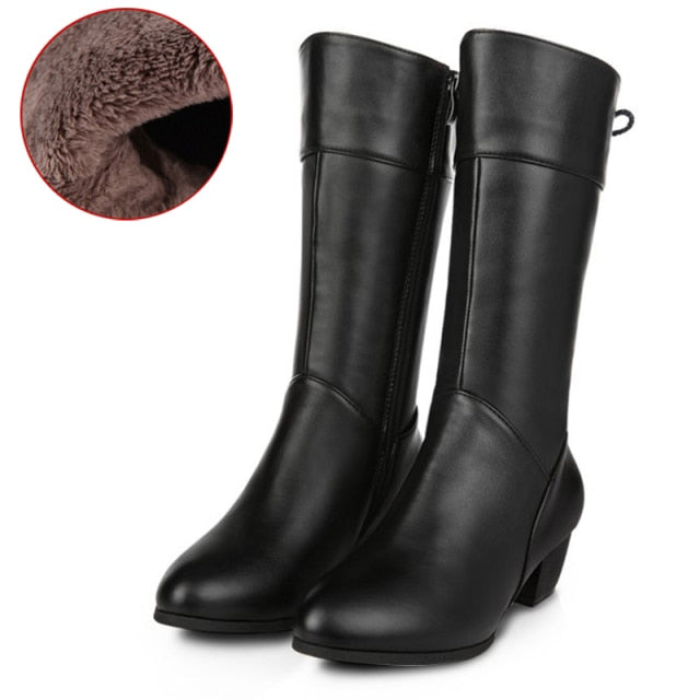 Trendy Mid Calf High Wedge Boots