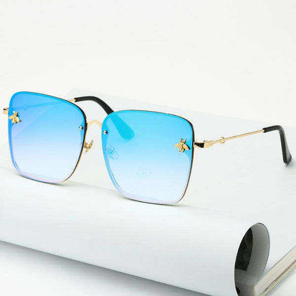 Trendy Oversized Rimless Square Sunglasses
