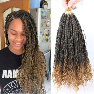 Trendy Box Braids Crochet Hair With Curly Ends
