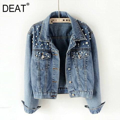 Modieus Denim Loose Pearls Modebaadjie