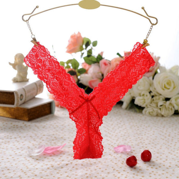 Trendy Sexy Floral Lace String Thong Mesh Lingerie Panties