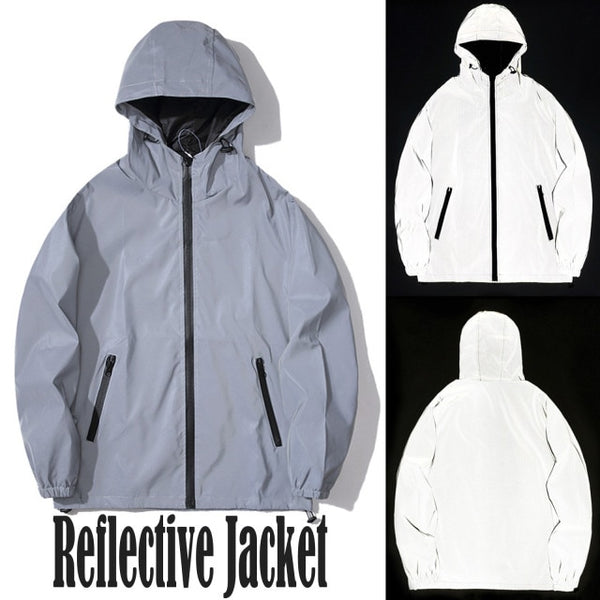 Trendy Reflective Hooded Waterproof Jacket