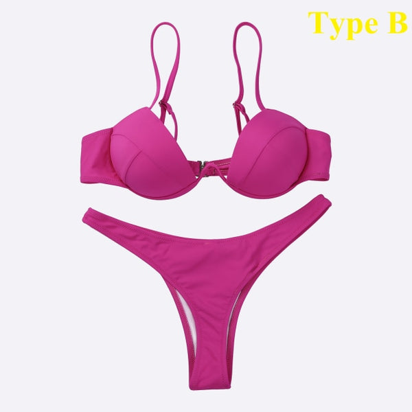 Trendy Sexy Push Up Bikini Swimsuit Set