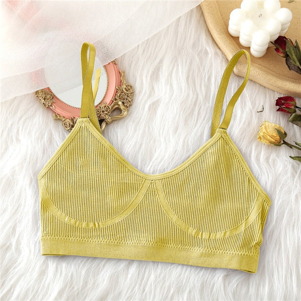 Trendy casual Wireless Crop Bra and Low Rise Panty Set