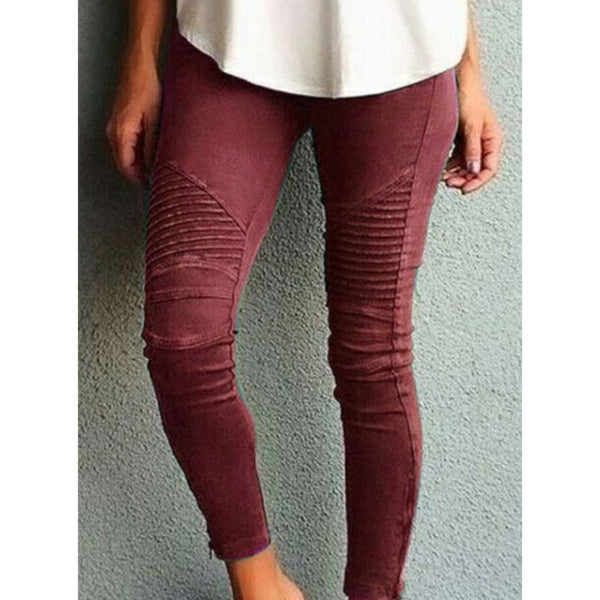 Trendy Mid Waist Skinny Stretch Pattern Jeans