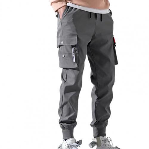 Trendy Men Joggers Solid Multi-pocket Cargo Pants