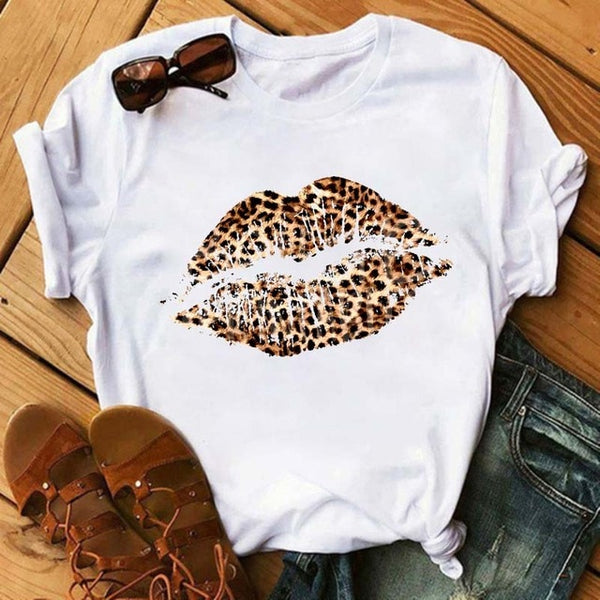 Trendy Love Lips Casual T-Shirts Tees