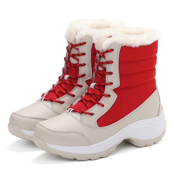Trendy Waterproof Snow Boots With Thick Fur
