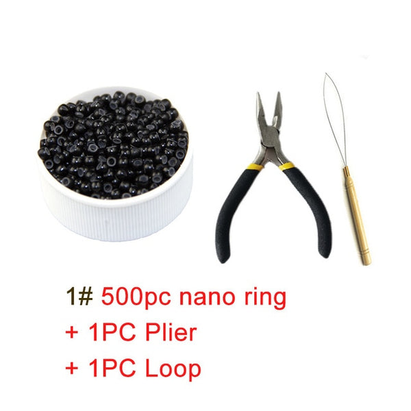 Trendy 500pcs Silicone Nano Ring Micro Beads