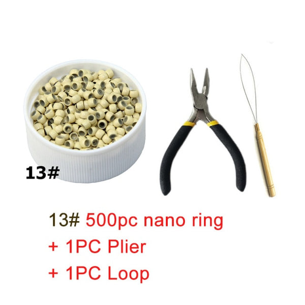 Trendy 500pcs Silicone Nano Ring Micro Beads