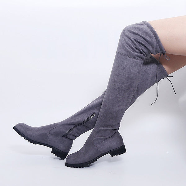 Trendy Over The Knee Suede High Boots