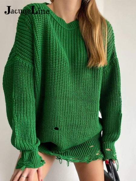 Trendy Oversized Elegant Knitted Sweater Dress