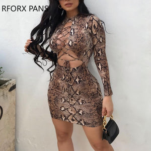 Trendy Hollow Out Lace Up Party Dress
