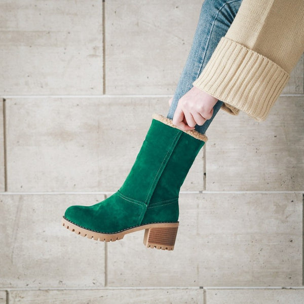 Trendy Fold Down Wool Ankle Boots