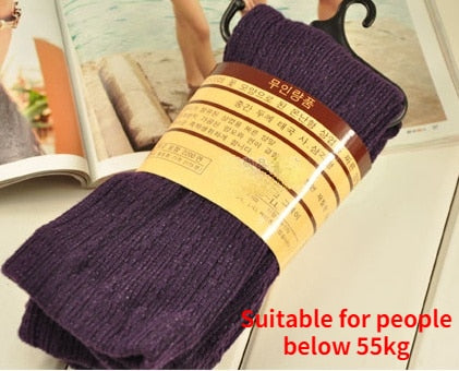 Trendy Spandex Knitted Winter Leggings